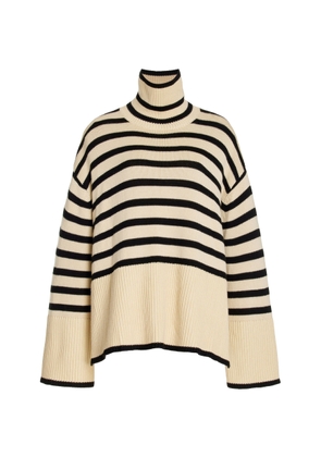 Toteme Signature Stripe Wool-Cotton Turtleneck Sweater - Moda Operandi