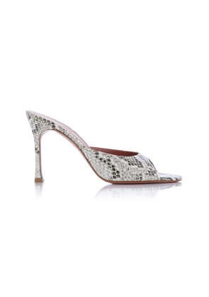 Amina Muaddi Alexa Python-Effect Leather Sandals - Moda Operandi