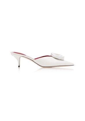 Valentino Garavani Drip Rose Leather Heeled Mules - Moda Operandi