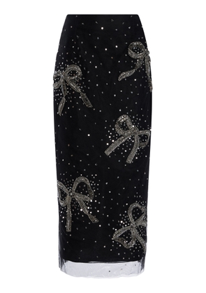 Carolina Herrera Embellished Tulle Midi Skirt - Moda Operandi