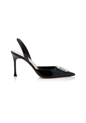 Amina Muaddi Camelia Patent Leather Slingback Pumps - Moda Operandi