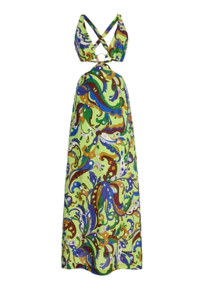 ALÉMAIS Yvette Cutout Linen Midi Dress - Moda Operandi