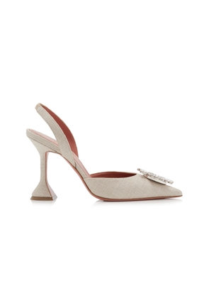 Amina Muaddi Begum Canvas Slingback Pumps - Moda Operandi