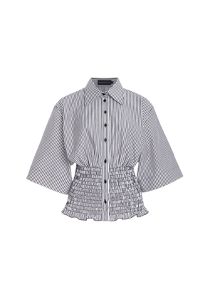 Brandon Maxwell The Harte Smocked Pima Cotton Shirt - Moda Operandi