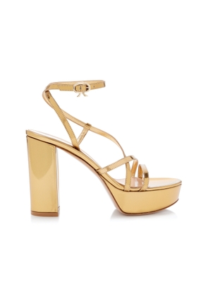 Gianvito Rossi Metallic Leather Platform Sandals - Moda Operandi