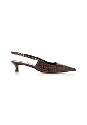 Aeyde Catrina Snake-Effect Leather Slingback Pumps - Moda Operandi