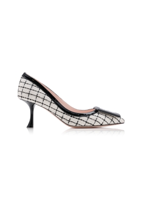 Roger Vivier Viv In The City Patent Leather-Trimmed Tweed Pumps - Moda Operandi