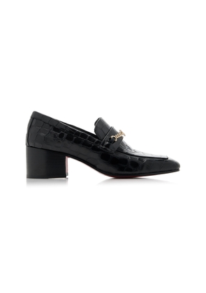 Christian Louboutin MJ Moc 50mm Croc-Embossed Leather Pumps - Moda Operandi