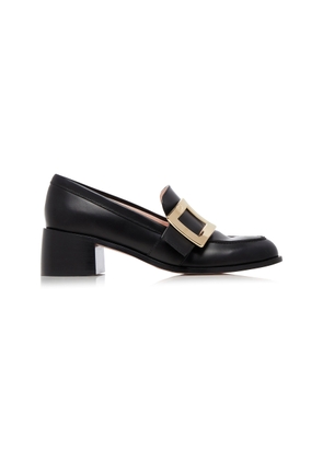 Roger Vivier Viv' Rangers Buckle-Embellished Leather Loafers - Moda Operandi