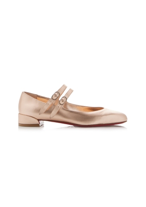 Christian Louboutin Sweet Jane Metallic-Leather Flats - Moda Operandi