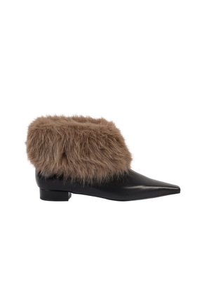SALONDEJU Shearling-Lined Leather Ankle Boots - Moda Operandi
