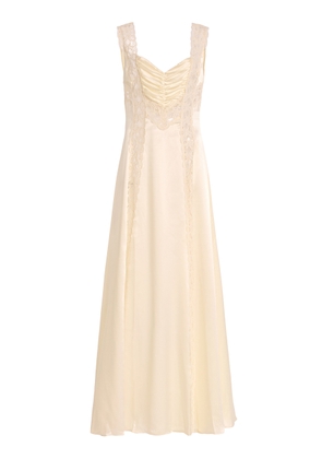 Rodarte Exclusive Lace-Detailed Silk-Satin Maxi Slip Dress - Moda Operandi