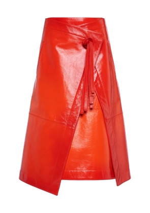 Bottega Veneta Degrade-Leather Midi Wrap Skirt - Moda Operandi