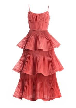 Zimmermann Pleated Tiered Midi Dress - Moda Operandi