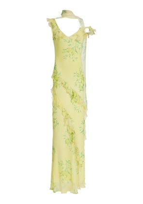 De La Vali Exclusive Hemera Ruffled Silk Maxi Dress - Moda Operandi