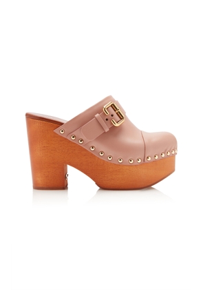 Chloé Jeannette Leather Platform Clogs - Moda Operandi