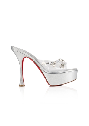 Christian Louboutin Degraqueen Alta 130mm Leather PVC Sandals - Moda Operandi