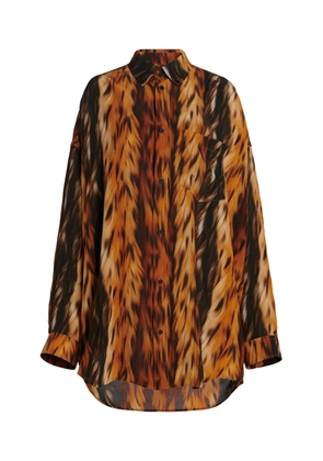 Balenciaga AI-Printed Silk Crepe Shirt - Moda Operandi