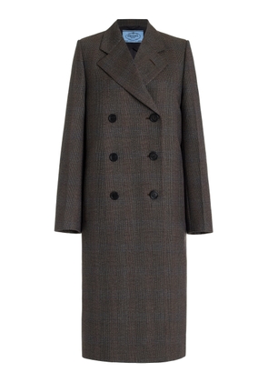 Prada Wool Mouliné Double-Breasted Coat - Moda Operandi