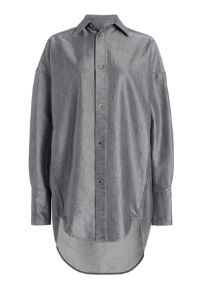 DARKPARK Carla Oversized Metallic Denim Shirt - Moda Operandi