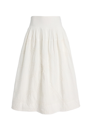 Sea Camden Shirred Cotton Poplin Midi Skirt - Moda Operandi