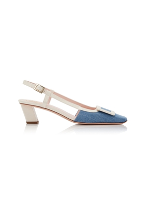Roger Vivier Belle Vivier Denim Slingback Pumps - Moda Operandi