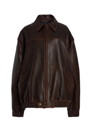 SIMKHAI Huntington Oversized Leather Jacket - Moda Operandi