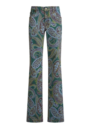 Etro Printed Low-Rise Flared-Leg Jeans - Moda Operandi