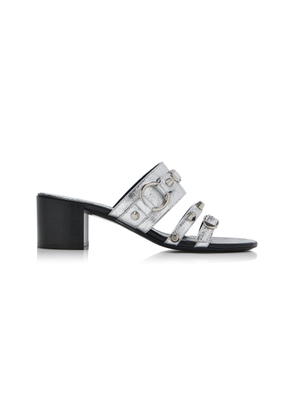 Balenciaga City Metallic Leather Sandals - Moda Operandi