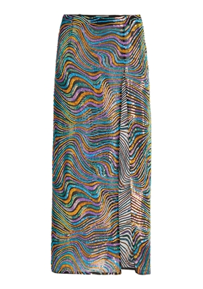 LAPOINTE Swirl Sequin Silk Midi Skirt - Moda Operandi