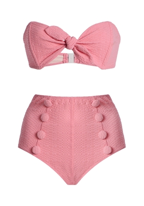 Lisa Marie Fernandez Poppy Bandeau High-Waisted Bikini Set - Moda Operandi