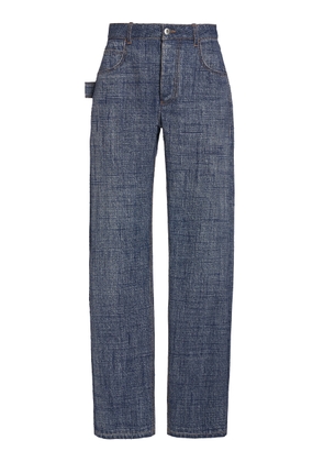 Bottega Veneta - Denim-Print Straight-Leg Trousers - Blue - IT 40 - Moda Operandi