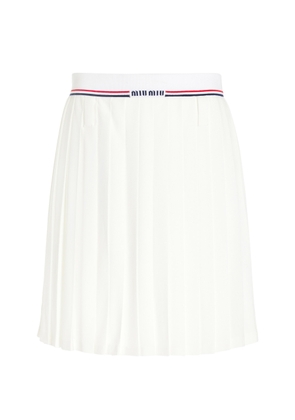 Miu Miu Pleated Sable Midi Skirt  - Moda Operandi