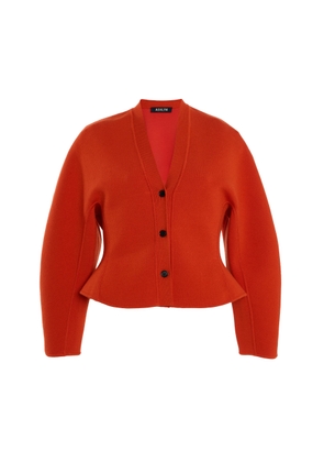 Ashlyn Henry Merino Wool Peplum Cardigan - Moda Operandi