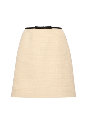 Valentino Garavani Bow-Detailed Wool-Blend Tweed Mini Skirt  - Moda Operandi