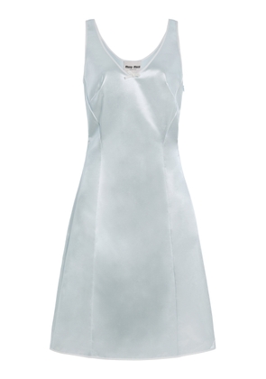 Miu Miu Cotton-Blend Satin Mini Dress - Moda Operandi