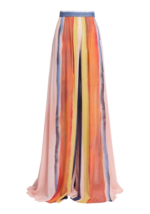 Elie Saab Printed Chiffon Wide-Leg Pants - Moda Operandi