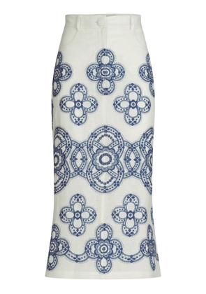 Silvia Tcherassi Layan Linen-Cotton Midi Skirt - Moda Operandi