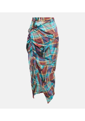 Vivienne Westwood Panther tartan gathered midi skirt