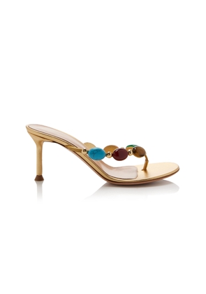 Gianvito Rossi Shanti Stone-Embellished Leather Sandals - Moda Operandi