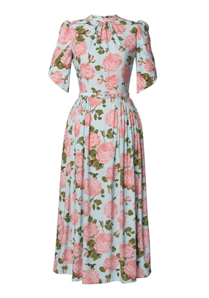 Lena Hoschek Giselle Satin Sheath Midi Dress - Moda Operandi