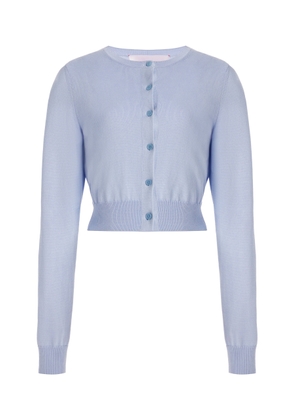 Carolina Herrera Cropped Silk-Cotton Cardigan - Moda Operandi