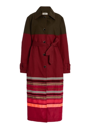 Christopher John Rogers Colorblocked Embroidered Cotton-Silk Coat - Moda Operandi
