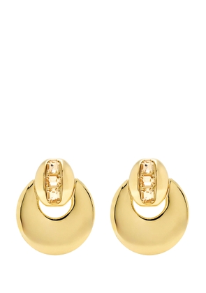 Saint Laurent Rhinestone Disc Earrings