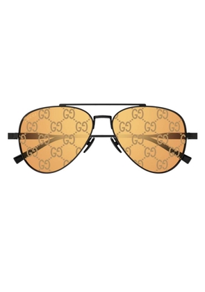 Gucci Orange Logo Pilot Mens Sunglasses GG1874S 005 57