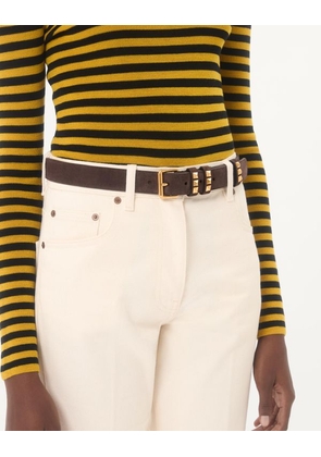 Valentino Garavani Flaneuse Belt In Suede 30 mm Woman BROWN 075