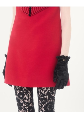 Valentino Garavani VLogo Signature Chenille Gloves Woman BLACK/GOLD 6