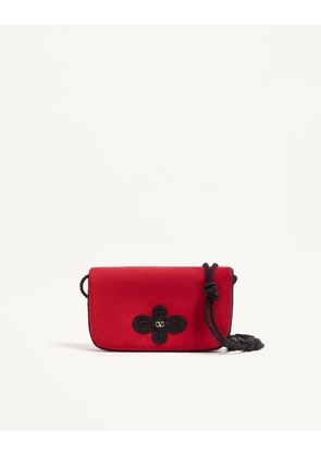 Valentino Garavani Sans Fin Mini Suede Shoulder Bag Woman RED UNI
