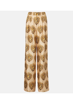 Dolce&Gabbana Printed high-rise silk palazzo pants