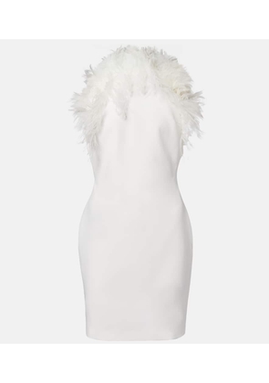 The Attico Feather-trimmed cady minidress